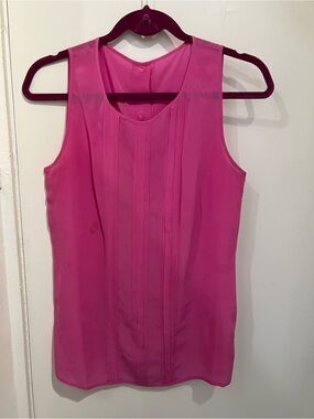 Beautiful Pink Silk Sleeveless Tunic Top